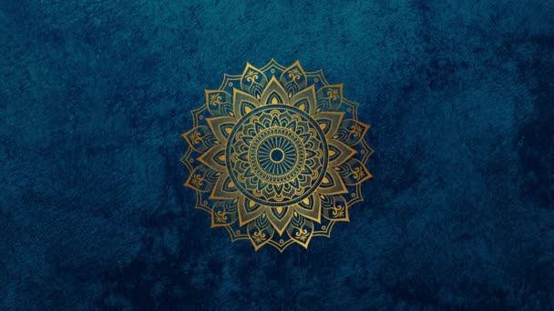 Beautiful Animation Mandala Blue Background — Vídeo de Stock
