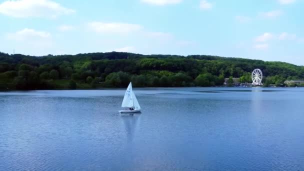 Little Sailing Boat Lake — Stockvideo