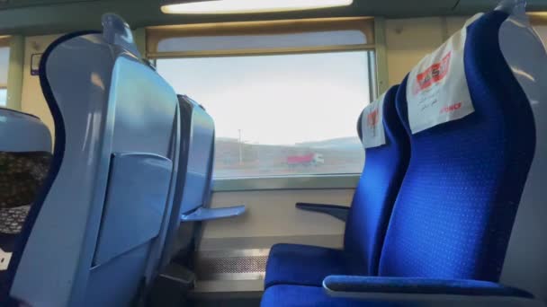 Empty Seats Railway Train — Vídeo de Stock