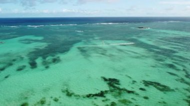 An aerial view of the beautiful North Atlantic Ocean in the Dominican Republic in 4K