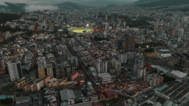 Чудовий Повітряний Постріл Олімпійського Стадіону Атауальпа Кіто Еквадор — стокове відео