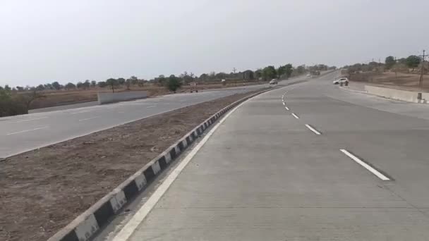 Concrete Cement Road India Moving Car Video Samruddhi Mahamarg Road — Video