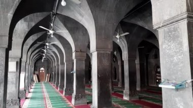 A Design of the arches and columns inside the roofless Mosque - Burhanpur - Built-in 1589 in India. Kali Masjid aka Jama Masjid.