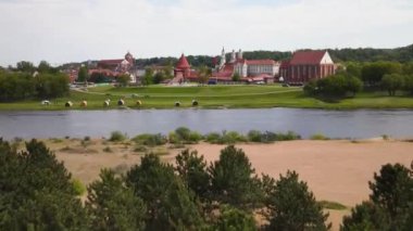 An aerial view of the Kaunas castle in Lithuania