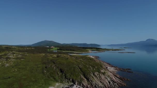 Drone Aerial Small Island Beach Small Tranoy Island Senja Northern — Stok video