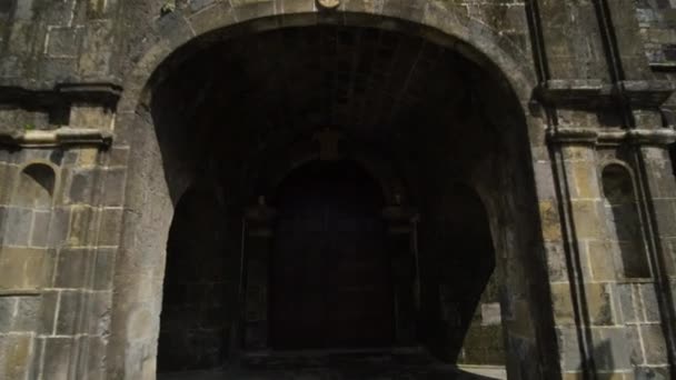 Beautiful View Ancient Architectural Church Doorway — Stock videók