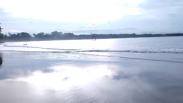 Beautiful Footage Atmosphere Sunset Beach — Vídeo de Stock