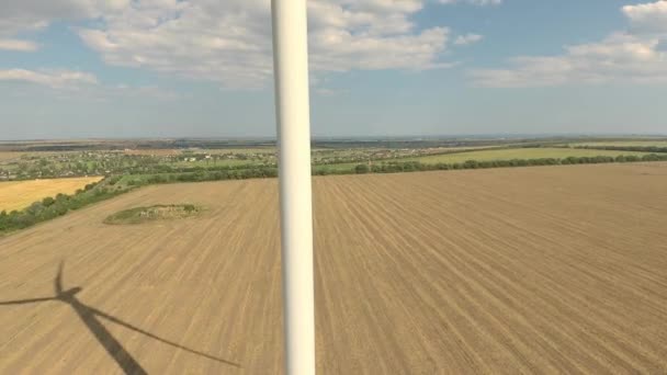 Filming Wind Turbines Drone Zatoka Ukraine — Stock Video
