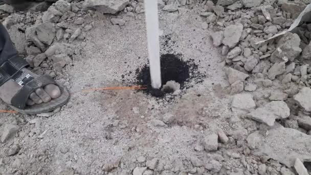 Digging Land Mines Blasting Procure Natural Minerals — Stok Video