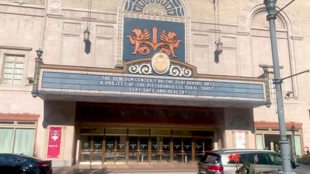 Building Exterior Benedum Center Pittsburgh Benedum Center Performing Arts Theater — Stockvideo