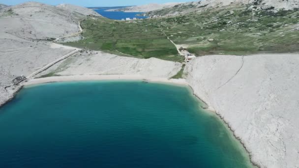 Aerial View Landscape Pag Island Croatia Summertime — Stok video