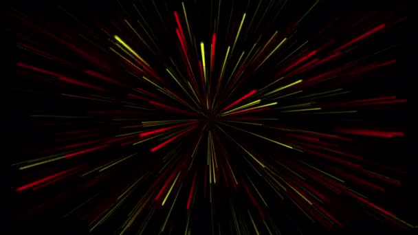 Vibrant Red Yellow Lights Motion Black Background — Vídeos de Stock