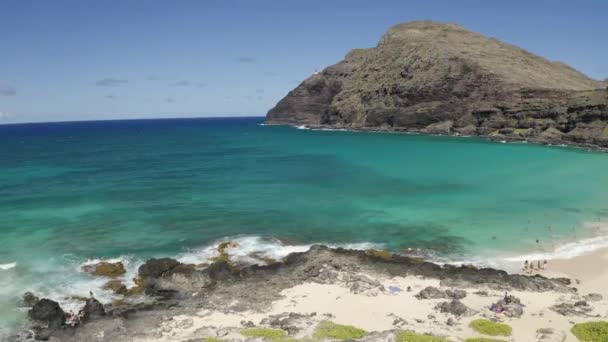 Aerial Footage Makapuu Beach Island Oahu Hawaiian Islands — Vídeos de Stock