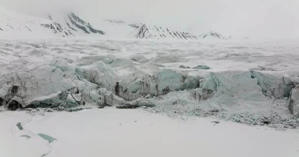 Eine Drohne Filmt Den Schnee Spitzbergen Archipel — Stockvideo