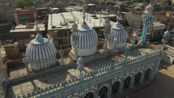 ジャミア モスクの空中ビュー Rawalpindi Pakistan — ストック動画
