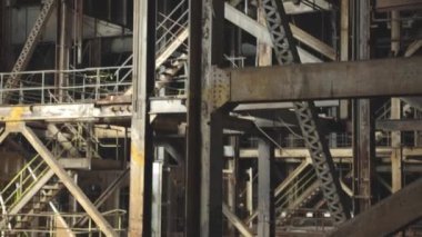 The interior of an abandoned industrial factory