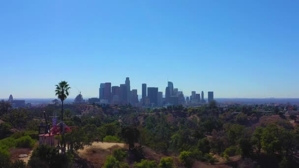 Beautiful View Los Angeles Its Skyline Sunny Day California Usa — Stockvideo