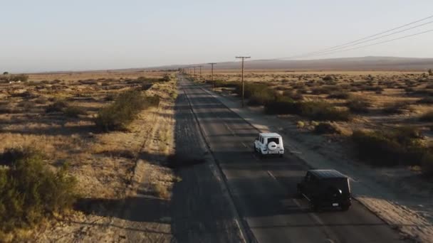 Letecký Pohled Vozy Mercedes Projíždějící Palmdale Kalifornie Spojené Státy Americké — Stock video
