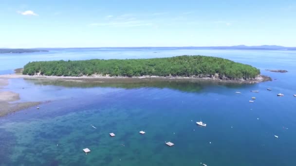 Aerial View Islands Boats Ocean — Vídeos de Stock