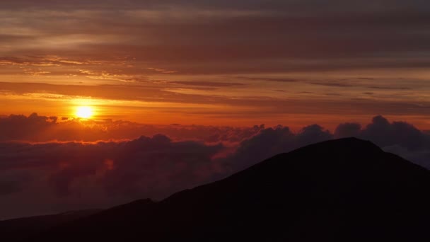 Telepoview Van Zonsopgang Bij Haleakala Crater Maui Hawaï — Stockvideo