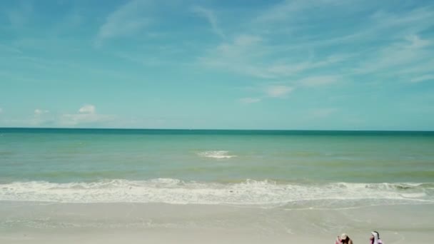 High Angle Drone Footage Beautiful Sea Waves Beach Naples Fiori — Wideo stockowe