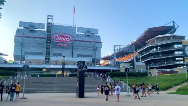 Exterior Heinz Field Football Stadium Pittsburgh Pennsylvania Usa Home Pittsburgh — Vídeos de Stock