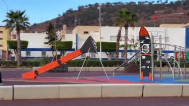 An empty kids playground early morning