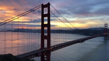 A beautiful view of the Golden Gate Bridge in San Francisco at sunset