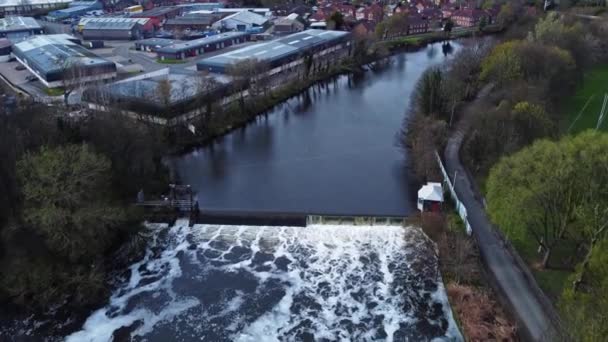 Howley Weir Warrington Ngiltere Deki Mersey Nehri Ndeki Görüntüsü — Stok video