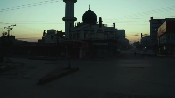 Съёмки Воздуха Мечети Городе Равалпинди Пакистане — стоковое видео