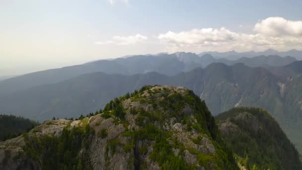 Vue Aérienne Mont Seymour Colombie Britannique Canada Été — Video