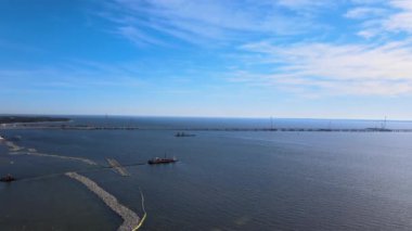 A top view of a sea on sunny day