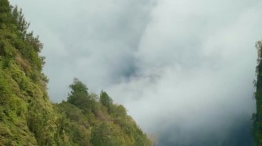 Telephoto view of the clouds at the Iao Needle in Maui, Hawaii.