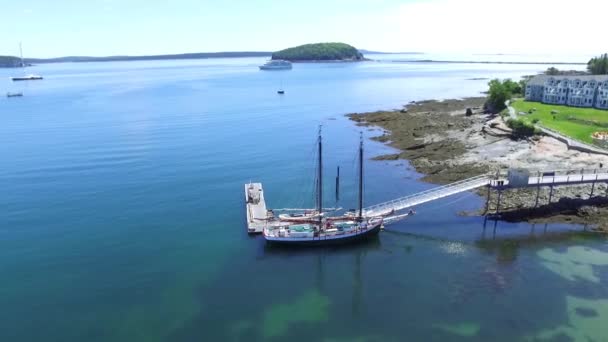 Aerial View Islands Boats Ocean — Stock Video