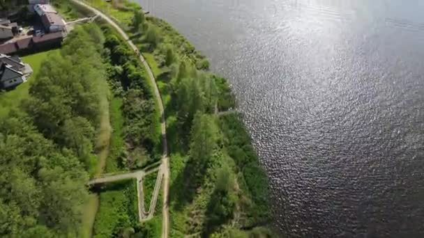 Aerial View Zegrze Reservoir Poland — Wideo stockowe