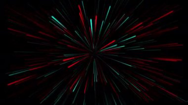 Vibrant blue and red lights motion on a black background