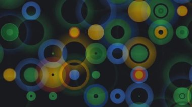An animated circle shape of colorful flashing lights, on black background