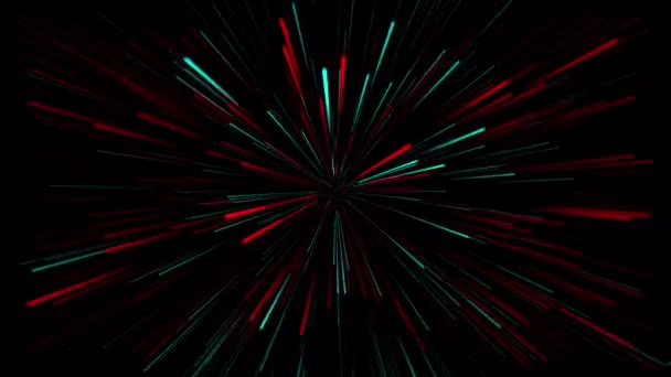Vibrant Blue Red Lights Motion Black Background — Stock video