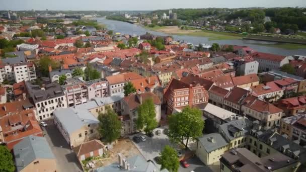 Aerial View Kaunas Cityscape Lithuania — Stok video
