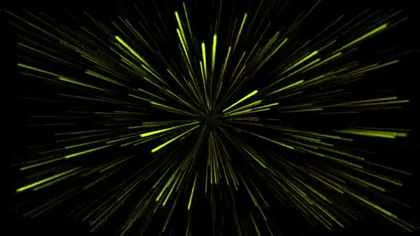 Vibrant Yellow Lights Motion Black Background — Vídeo de stock