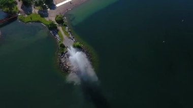 centennial park water front fountain with a drone