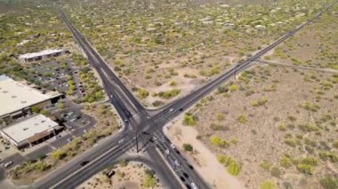 A hyper-lapse of traffic on intersection in Cave Creek town, North Phoenix