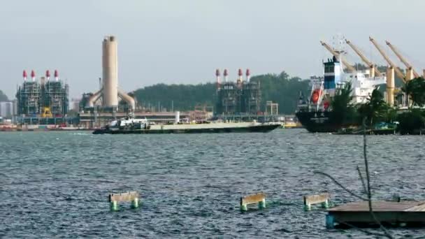 Beautiful Shot Shipping Cargo Port Water Motion San Juan — Vídeo de Stock