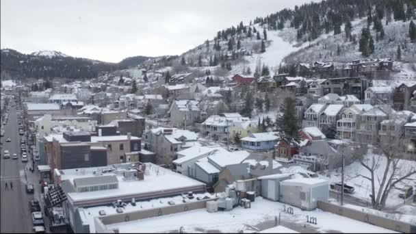 Beautiful View Snowy Cityscape Daylight — Video Stock