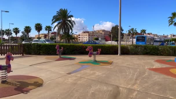 Empty Kids Playground Morning — Vídeo de Stock