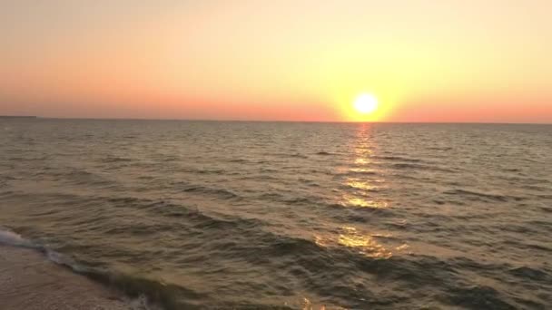 Recorded Sunrise Drone Beach — Stockvideo
