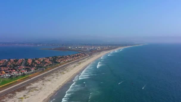 Una Vista Aérea Silver Strand State Beach Coronado California — Vídeos de Stock