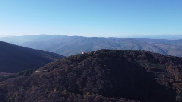 Flight Udzo Monastery Kojori Georgia Drone — Vídeos de Stock