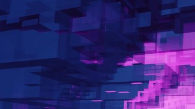 Canlı gelecekçi arka plan siber uzay veri engelleme koridoru, şeffaf soyut basit minimalizm tüneli - pürüzsüz döngü