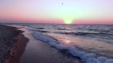 Recorded sunrise from a drone at the beach